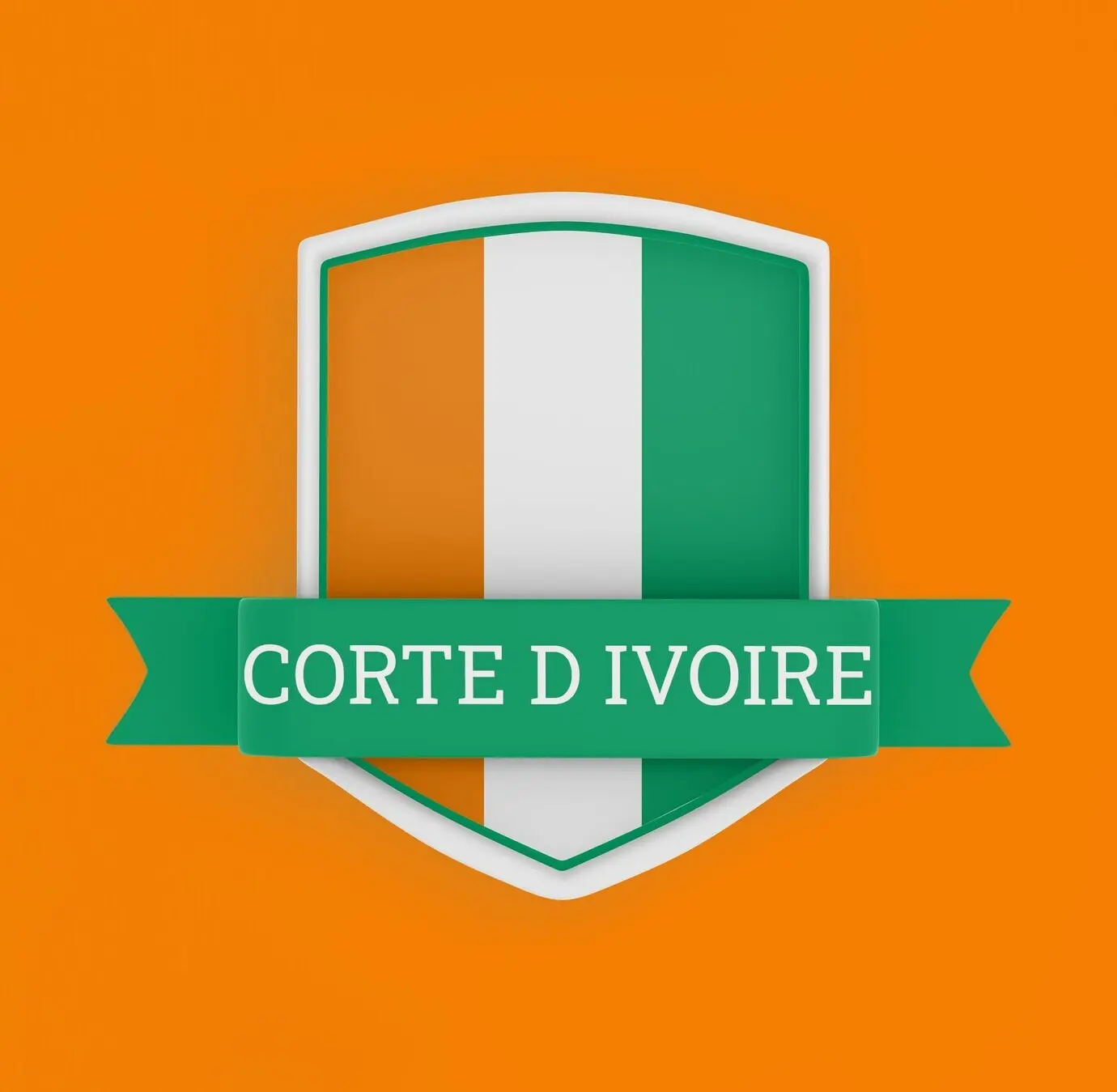 Flagge der Elfenbeinküste mit Banner